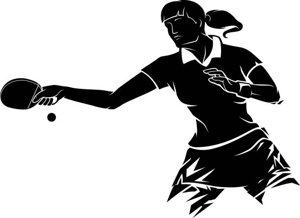 isolated vector illustration of female active athlete silhouette