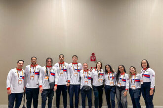la delegación de la lai del baloncesto 3x3 con los integrantes de la upr de río piedras están listo para el torneo de fisu américa.jpg (suministrada)