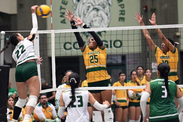 la uipr evoluciona en su juego para estar entre las mejores cuatro universidades del torneo de voleibol. (luis f. minguela)