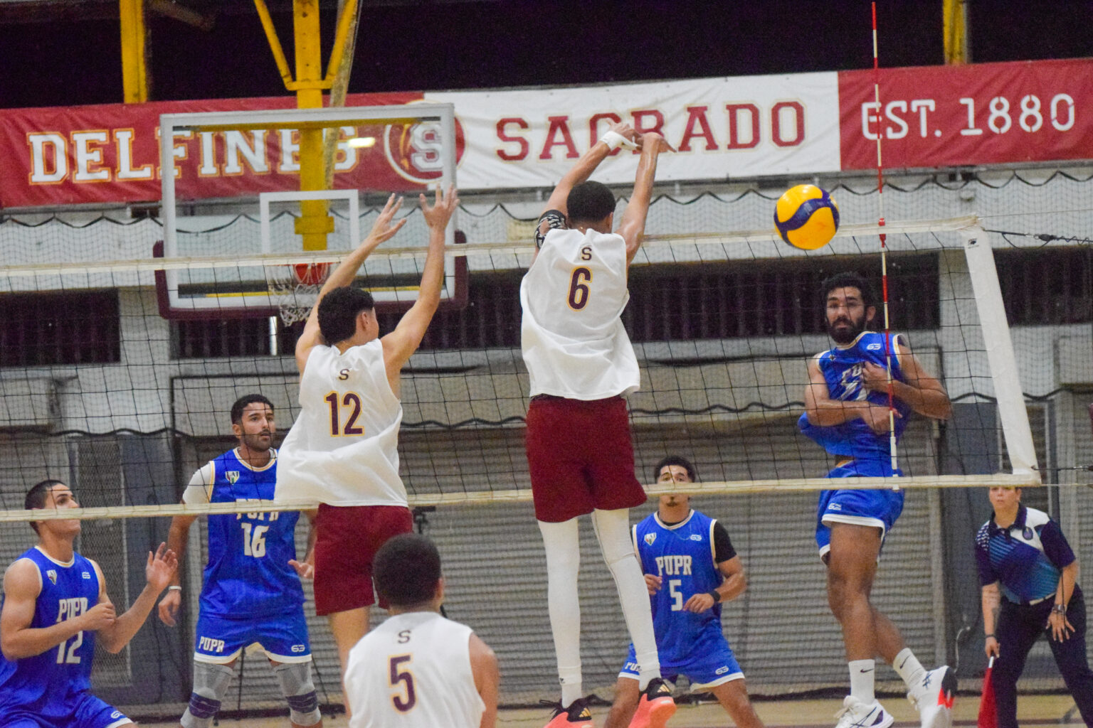 los castores de la universidad politéctica empataron la semi con los delfines de la usc en el voleibol. (z. acosta lai)