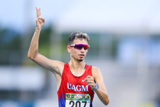 la uagm fue la campeona de las justas de atletismo 2025. en la foto el plusmarquista de marcha sebastián quiñonez.jpg (lai)