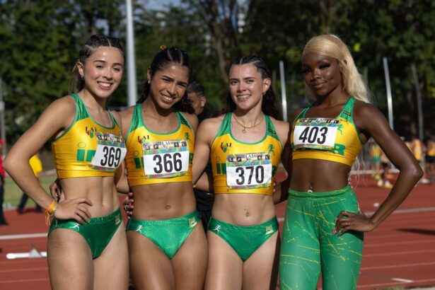 el nuevo cuarteto plusmarquista de 4x100 de la lai. (luis ortiz lai)