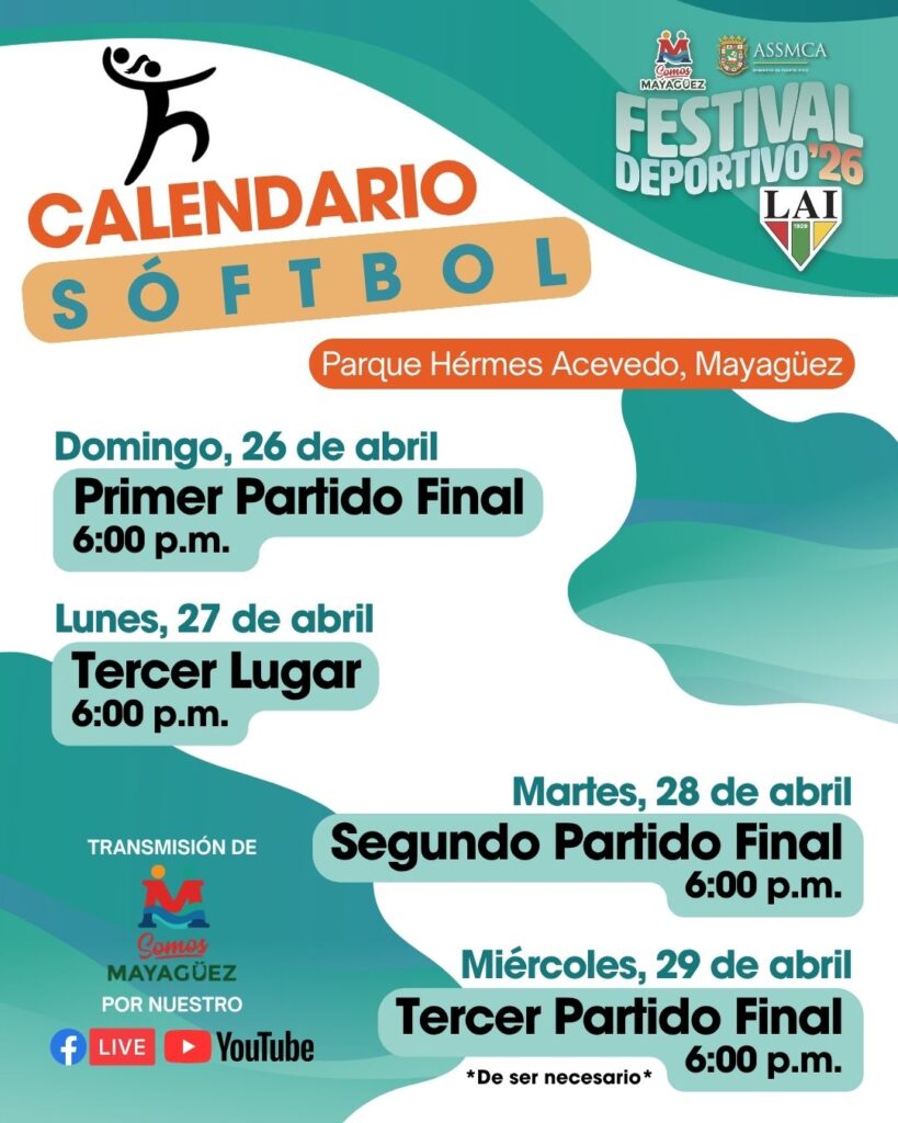 calendario sóftbol