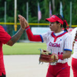 las campeonas defensoras taínas de la uagm gananron el primer partido de la serie final de sóftbol femenino. (luis ortiz lai)